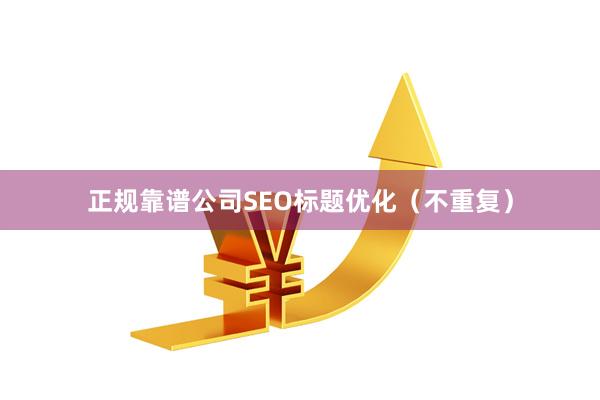 正规靠谱公司SEO标题优化（不重复）